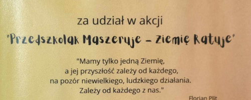 "Przedszkolak maszeruje - Ziemię ratuje"